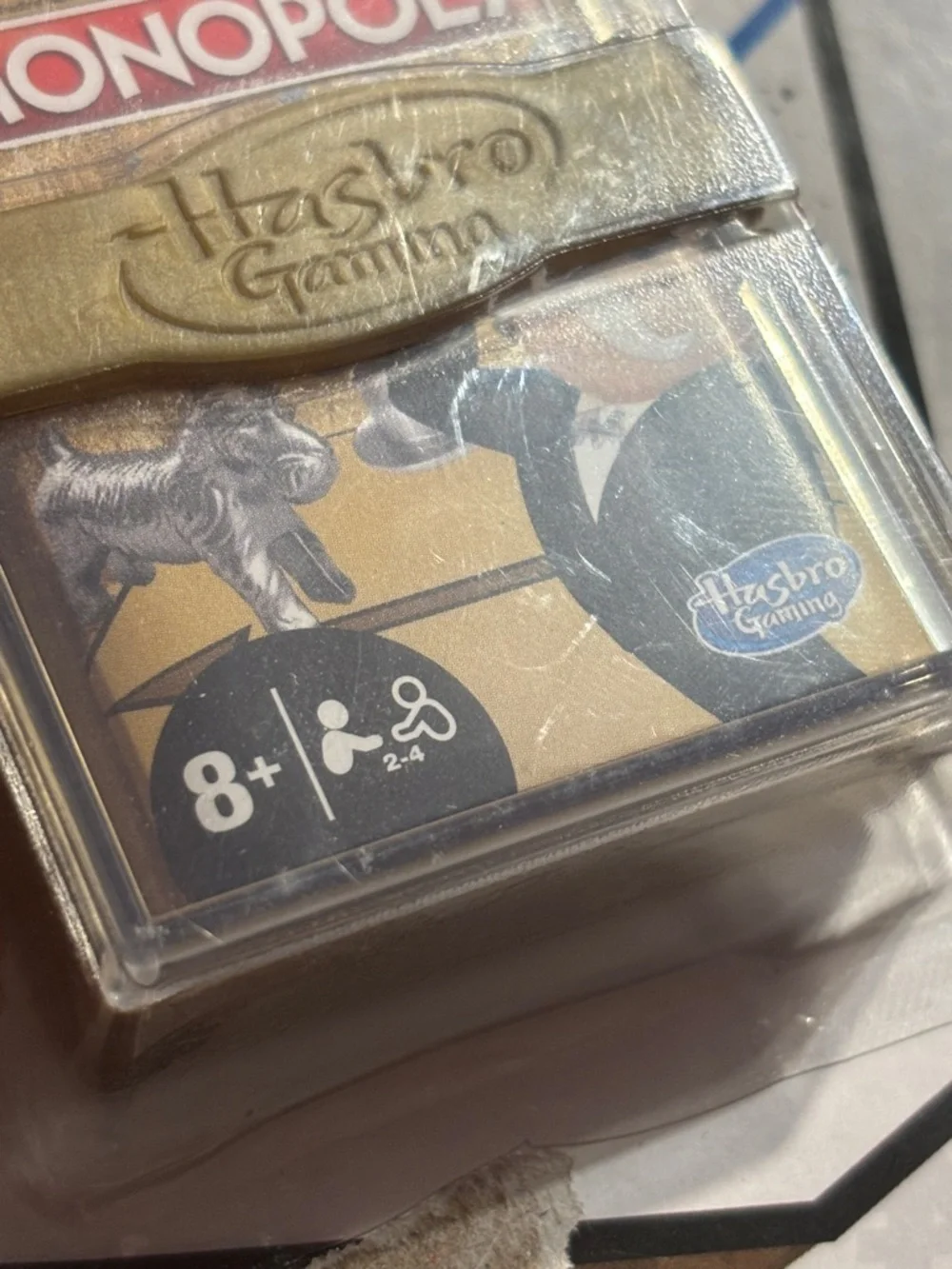 Hasbro Monopoly Mini Keychain Game - Gold and Clear. New